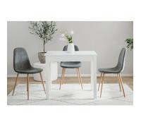 Table à manger CAPRI - Blanc - Carré - 4 personnes - 90 x 67 x 76 cm