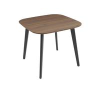 Table à manger carrée effet noyer pieds métal noir 4 places