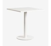 Table À Manger Carrée En Métal (70x70 Cm) Mizzi Blanc Gardenia Blanc