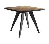 Table à Manger Carrée Extensible Quadro 100-150 Cm - Table De Salle à Manger Industrielle Avec Pieds Noirs Pour 4-6 Personnes - Style Loft -