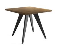 Table à Manger Carrée Extensible Quadro 100-150 Cm - Table De Salle à Manger Industrielle Avec Pieds Noirs Pour 4-6 Personnes - Style Loft - Chêne