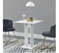 Table a manger fixe sans tiroir 2 personnes carre en MDF L 78 cm Blanc brillant G