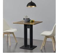 Table à Manger Carrée Lindesnes 65 x 65 x 78 cm Effet Noyer Noir