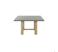 Table à manger carrée Louane, en aggloméré avec un décor de chêne et de béton. Dimensions: 140x140x77 cm (LxLxH).