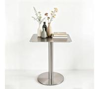Table à manger carrée moderne en acier inoxydable,petite table de bureau,pour salle à manger, bistro-pub,salons de thé à bulles,cafés, Disponible en tailles 40-80 cm/15,75-31,5 pouces(60x60x105cm)