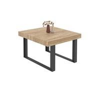 IDMarket - Table à Manger carrée Phoenix 6 Personnes Bois et Noir 120 cm