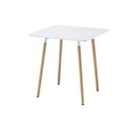 sweeek - Table à Manger Blanche carrée MDF et Bois de hêtre - Hedvig