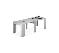 Table à manger console extensible coloris béton -50-235 cm (Longueur) x 90 cm (Largeur) x 78 cm (Hauteur)