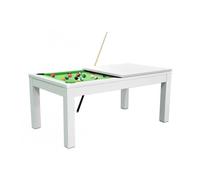 Table à manger convertible en billard 7FT Meyer - Blanc - Tapis vert