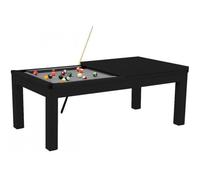 Table à manger convertible en billard 7FT - Meyer - Noir - Tapis Gris