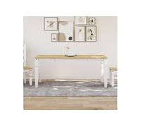 Vidaxl Table À Manger Corona Blanc 180x90x75 Cm Bois Massif De Pin Blanc
