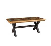 Table À Manger Country Shabby Rectangulaire Ou Carrée Solide Bureau Taverne Salle De Réunion Fumeur Multicolore