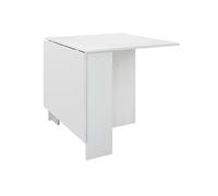 Table à manger d'appoint, table de salon extensible coloris blanc - longueur 31 / 87 / 142 x profondeur 77 cm - -