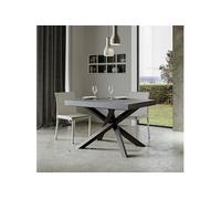 Table à manger de cuisine extensible grise 90x130-234cm Volantis Concrete