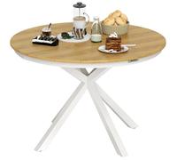 Table à manger de jardin - Outsunny - ronde Ø 118 cm - cadre en aluminium - pour balcon, porche, patio - teck