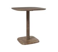 HomCom Table à manger design finition biseautée 4 personnes 70×70×75 cm bois hévéa marron