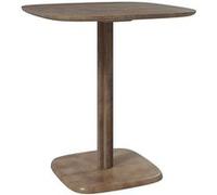 HomCom Table à manger design finition biseautée 4 personnes 70×70×75 cm bois hévéa marron