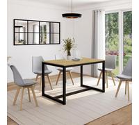 IDMarket – Table à manger Detroit rectangulaire 6 personnes design industriel 120 cm