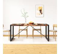 Vidaxl Table De Salle À Manger Bois De Récupération Massif 180 Cm Multicolore