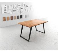 Table-à-manger Edge 140x90 acacia nature métal incliné Live-Edge