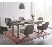 Table-à-manger Edge 180x90 XL acacia platine acier inoxydable mince Live-Edge