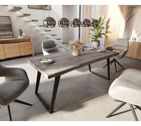 Table-à-manger Edge 180x90 XL acacia platine métal incliné Live-Edge