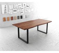 Table-à-manger Edge 200x100 acacia marron métal noir Live-Edge