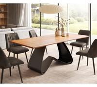 Table à manger Edge 200x100 Acacia Nature Cadre en W Métal Noir Live-Edge