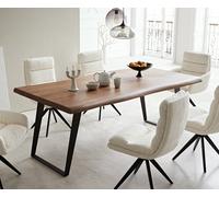 Table-à-manger Edge 200x100 XL acacia marron métal incliné Live-Edge