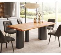 Table à manger Edge 200x100 XL acacia naturee Troa métal noir Live-Edge