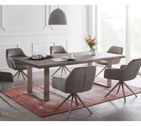 Table-à-manger Edge 200x100 XL acacia platine acier inoxydable mince Live-Edge