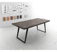 Table-à-manger Edge 200x100 XL acacia platine métal incliné Live-Edge