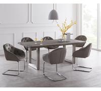 Table-à-manger Edge 220x100cm XL acacia platine acier inoxydable large Live-Edge