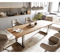 Table-à-manger Edge 260x100 acacia nature acier inoxydable large Live-Edge