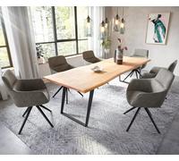 Table-à-manger Edge 260x100 acacia nature métal incliné Live-Edge