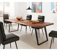 Table-à-manger Edge 260x100 XL acacia marron métal incliné Live-Edge
