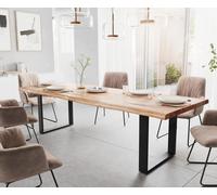 Table à manger Edge 280x100 XL acacia nature patin noir Live-Edge