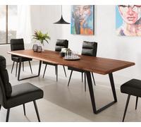 Table-à-manger Edge 300x100 XL acacia marron métal incliné Live-Edge