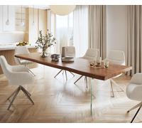 Table à manger Edge 300x100 XL acacia marron verre Live-Edge