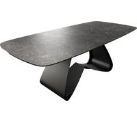 Table à manger Edge Boot 180-220x100 cm Céramique Laminam® Nero Greco