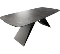 Table à manger Edge Boot 180-220x100 cm Céramique Laminam® Nero Greco