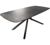 Table à manger Edge Boot 180-220x100 cm Céramique Laminam® Nero Greco