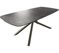 Table à manger Edge Boot 180-220x100 cm Céramique Laminam® Nero Greco