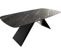 Table à manger Edge Boot 180-220x100 cm Laminam® Céramique Noir Desir Braun