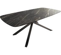 Table à manger Edge Boot 180-220x100 cm Laminam® Céramique Noir Desir Braun