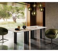 Table à manger Edge Boot 240x120 Céramique Iris FMG Patagonia Lappato Pilier Acier inoxydable Graphite