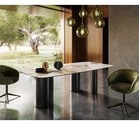 DeLife Table à Manger Edge Boot Céramique Iris FMG Patagonia Lappato 240x120 Troa Acier Inoxydable Graphite