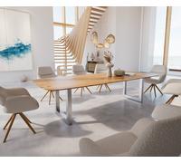 Table à manger Edge Boot 300x120 chêne nature acier inoxydable large bord suisse