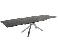 Table à manger Edge céramique Laminam®Noir Desir marron 200-300x100 cadre | croisé rectangulaire acier inoxydable extensible