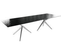 Table à Manger Edge Verre en Relief Noir 3D-Design 300x100 Estelar Rond Acier Inoxydable